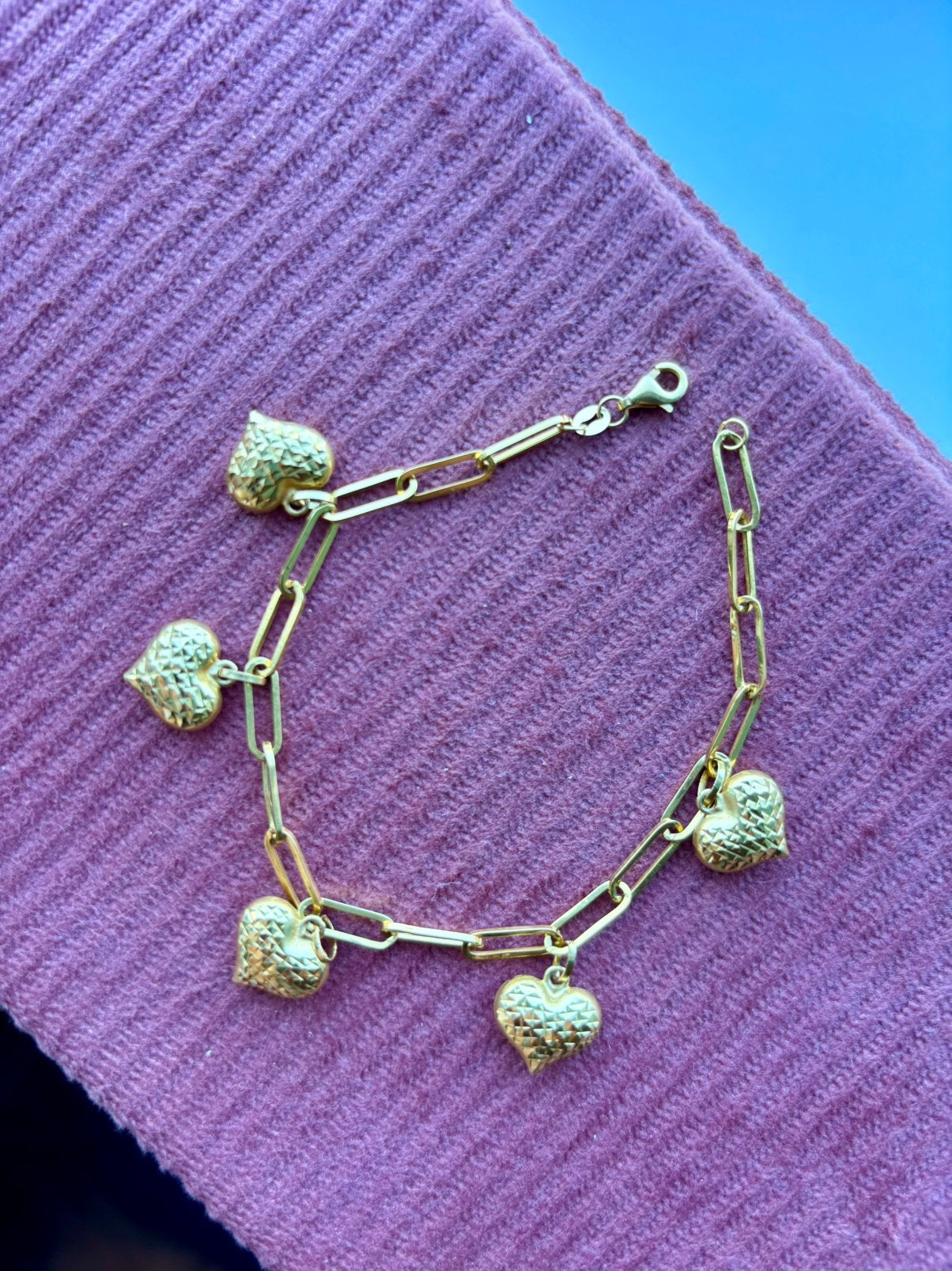 18k saudi gold heart bracelet, Ophalen of Verzenden, Nieuw, Goud