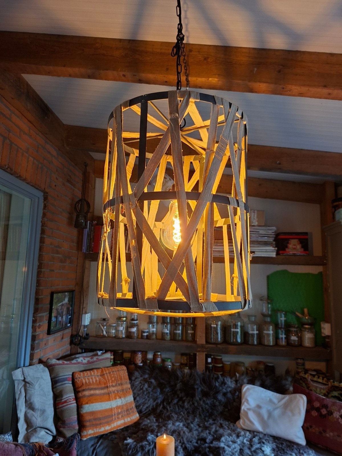 Design lamp van Nijhof Baarn industrieel 50 h x40cm doorsnee, Huis en Inrichting, Ophalen