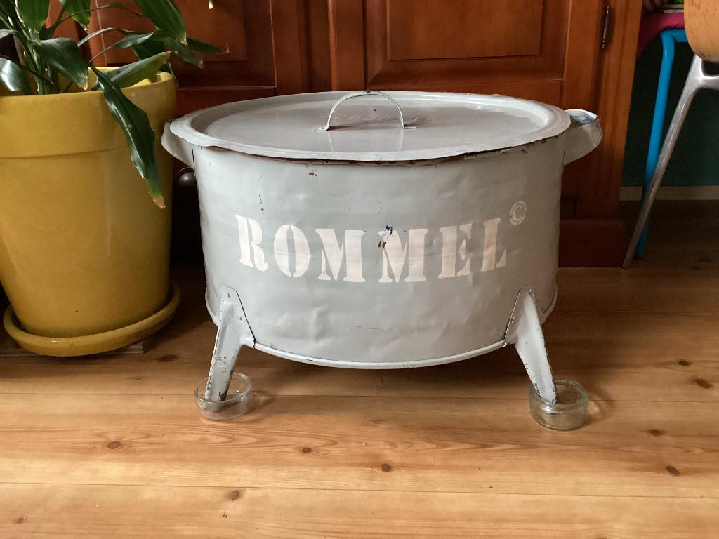 Woonaccessoires Metalen stoere rommelton € 40,00., Ophalen, Metaal, Gebruikt, Industrieel