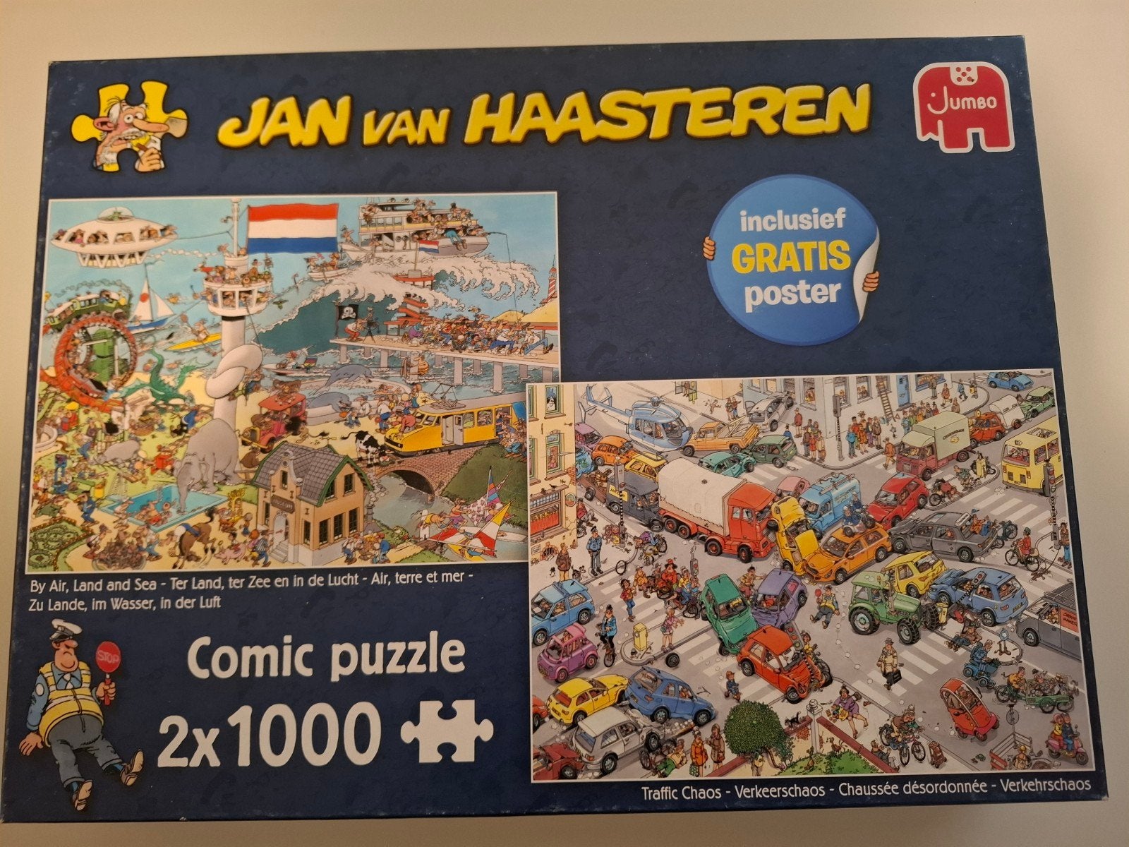 Jan van Haasteren Comic Puzzel 2x1000 stukjes, Hobby en Vrije tijd, Ophalen of Verzenden, Zo goed als nieuw
