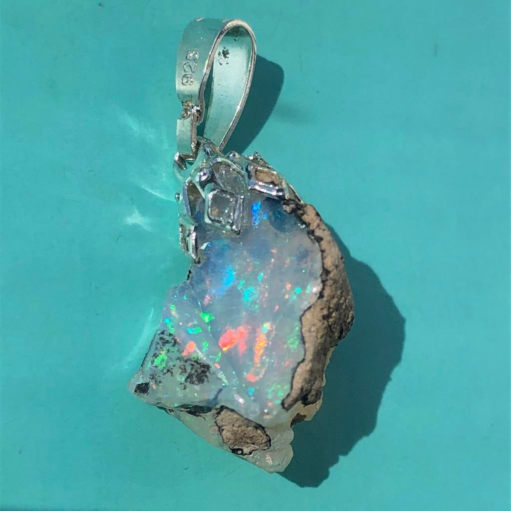 Hangertje Kettinghanger Austalische Opaal Zilver 925, Ophalen of Verzenden, Nieuw, Zilver
