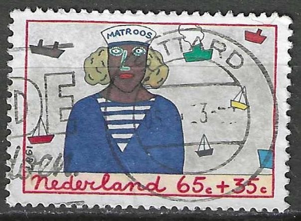 Nederland 1987 - Yvert 1299 - Kinderpostzegel - Matroos (ST), Verzenden, Gestempeld