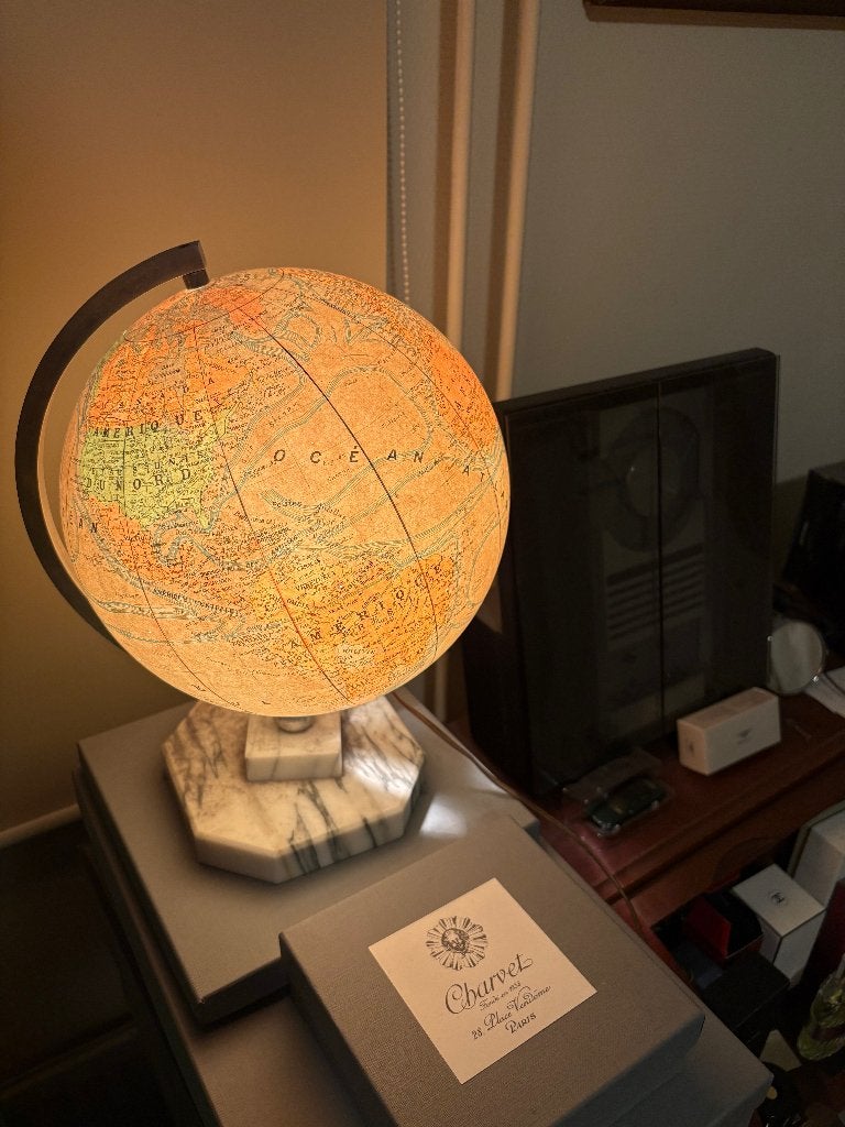 Verlichte art deco globe  (Girard Barrère & Thomas), Ophalen of Verzenden
