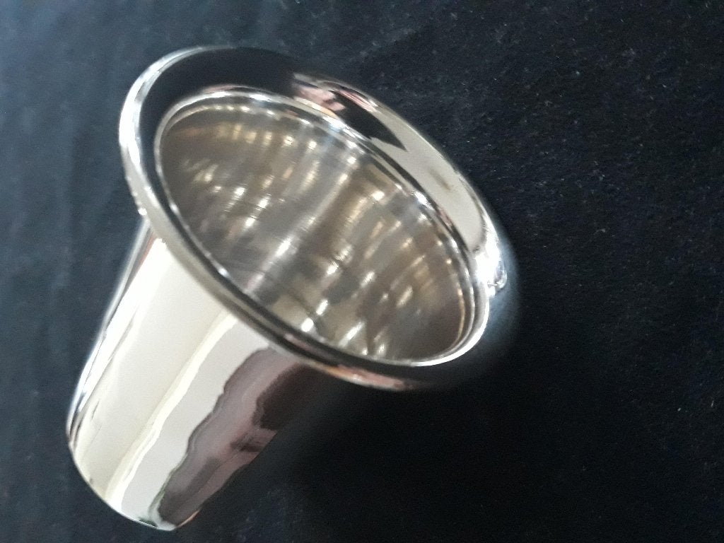 Lepelvaasje verzilverd, Ophalen of Verzenden, Gebruikt, Zilver, 7 cm