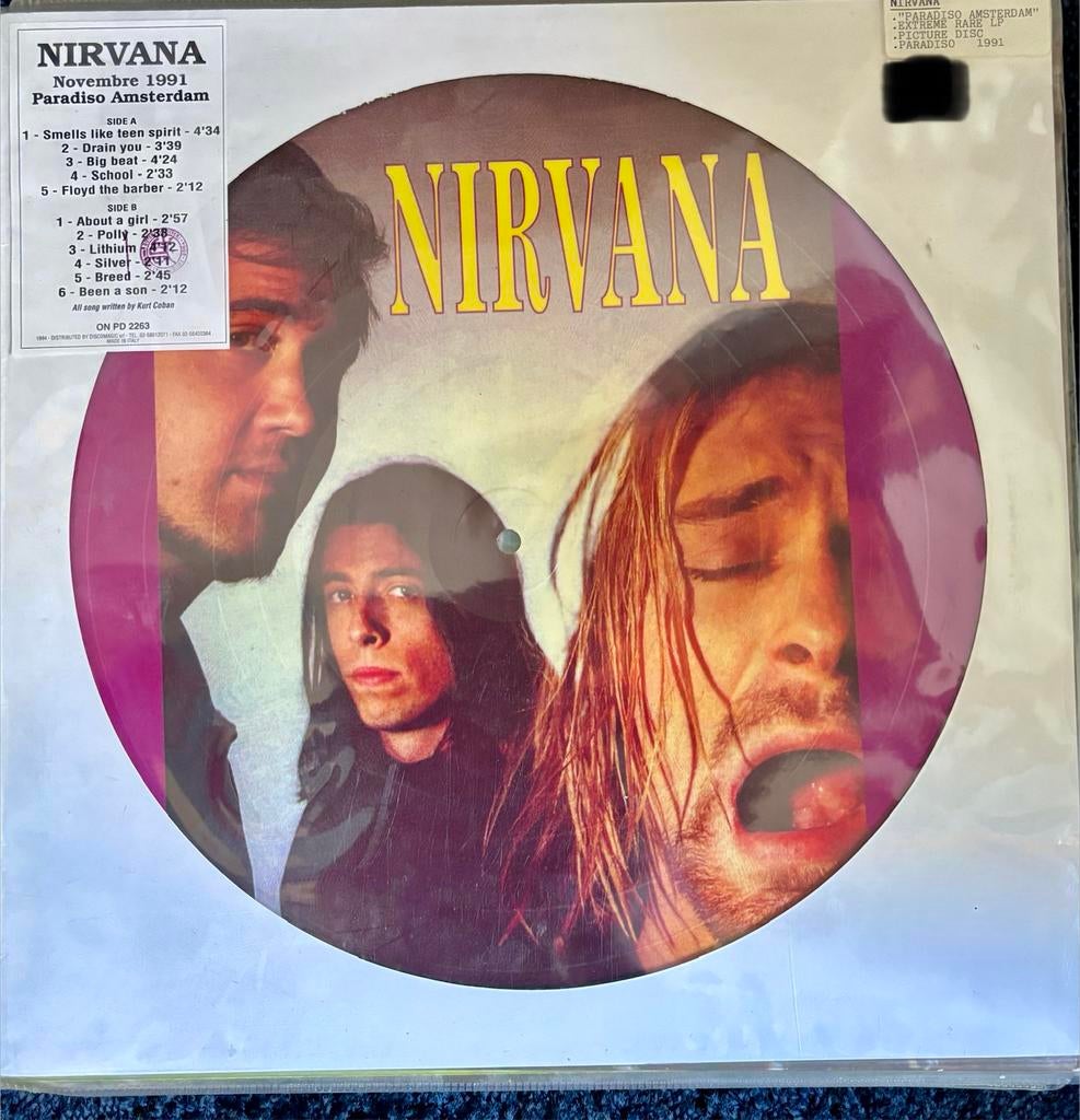 Nirvana picture disk live paradiso, Cd's en Dvd's, Ophalen, Zo goed als nieuw, 12 inch, Poprock