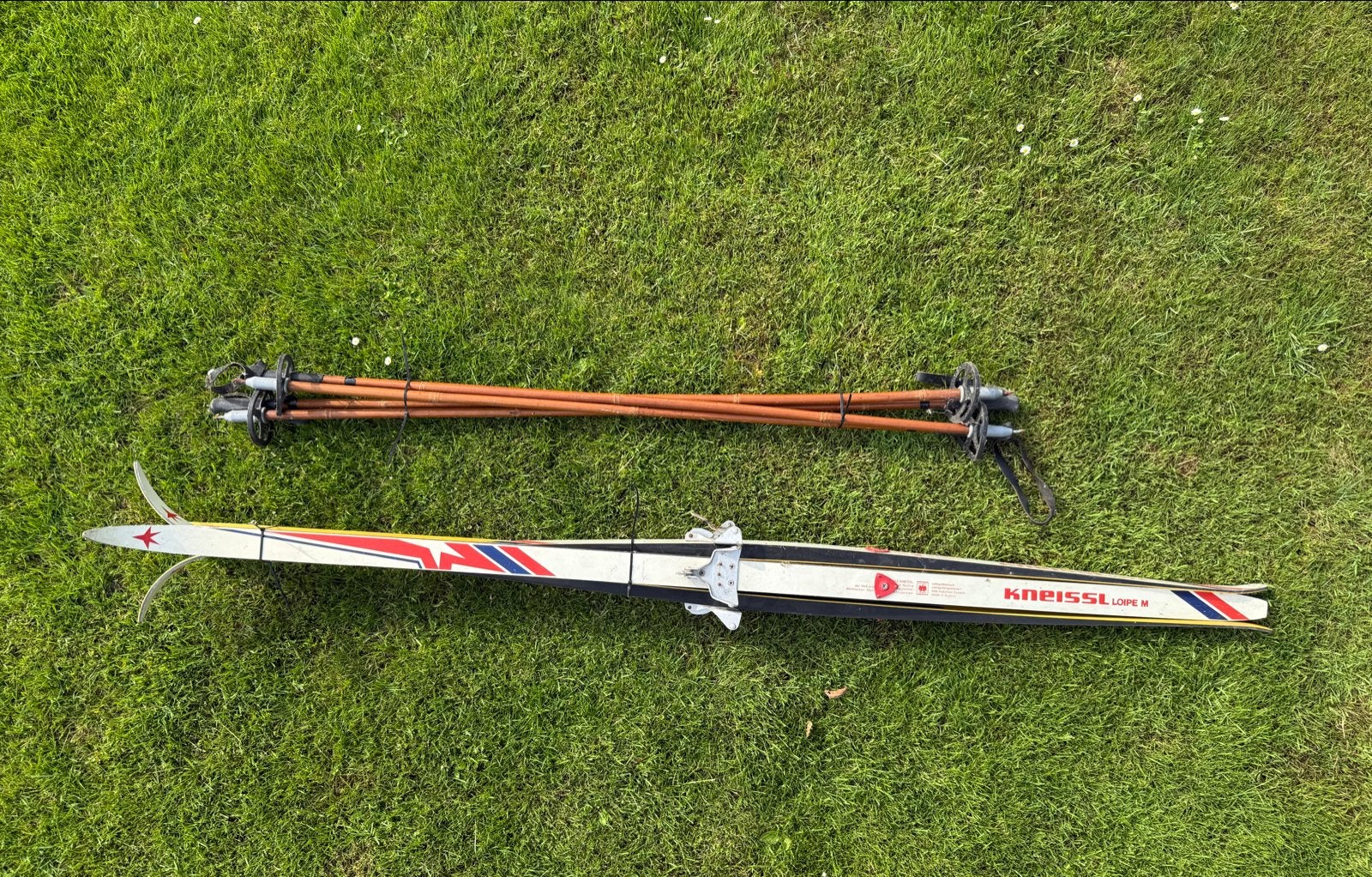 Vintage Kneissl Langlaufski's met Stokken, Sport en Fitness, Skiën en Langlaufen, Overige merken, Ophalen of Verzenden, Ski's