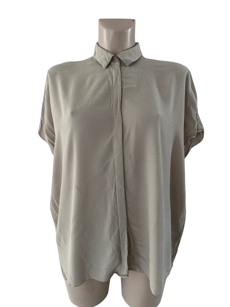 Stroke blouse L, Kleding | Dames, Blouses en Tunieken, Zo goed als nieuw, Beige, Ophalen of Verzenden