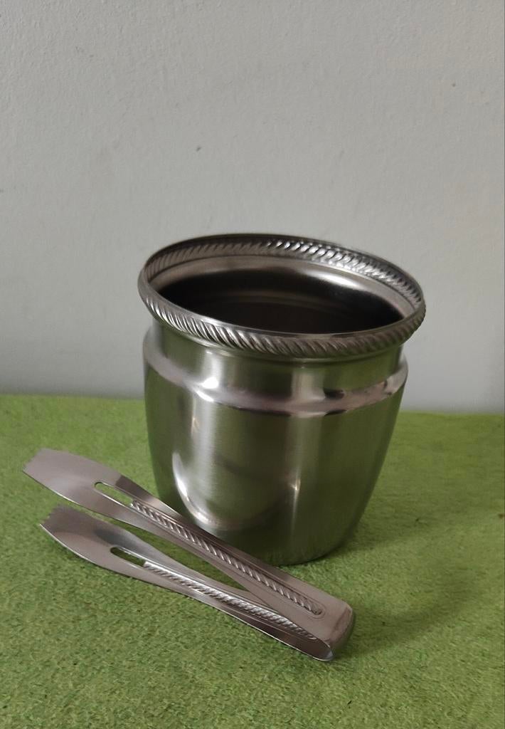 RVS Alessi IJsemmer met tang - Flessenkoeler, Flessenkoeler, Zilver, Ophalen of Verzenden, Zo goed als nieuw