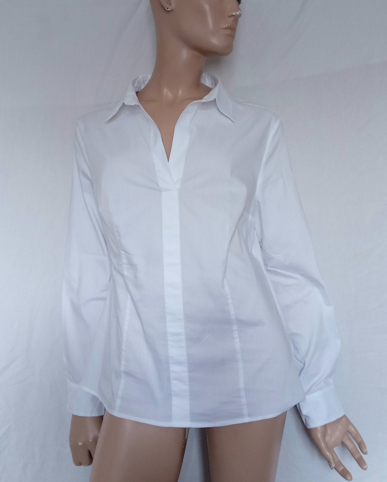 HUGO BOSS Blouse , Maat 42 ( ITAL 48 ), Ophalen of Verzenden, Zo goed als nieuw, Maat 42/44 (L), Wit
