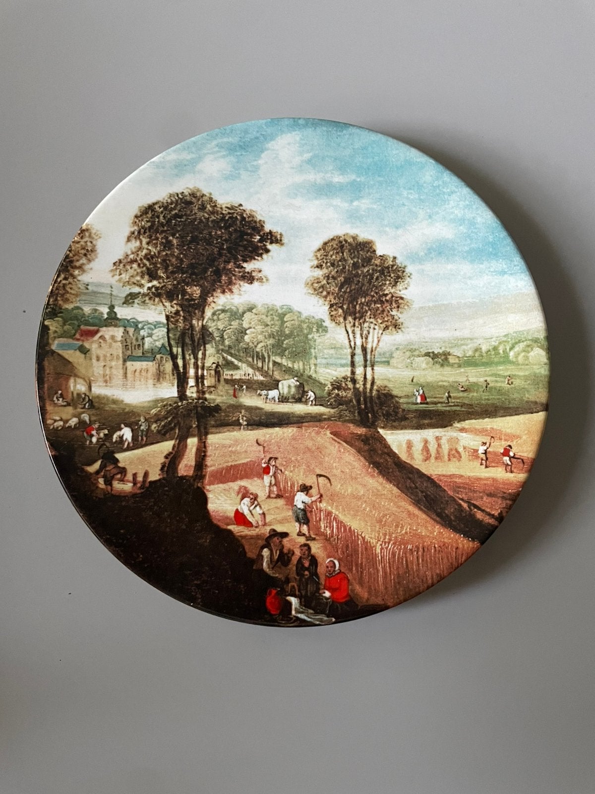 Prachtig Vintage Muurbord / Wandbord – "De Zomer" – 19 cm, 19 cm, Steen/keramiek, Ophalen of Verzenden, Zo goed als nieuw