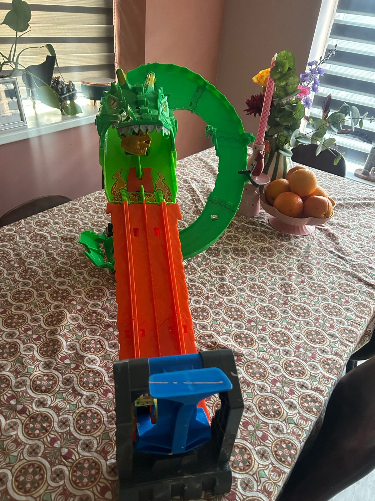 Hot Wheels Draken Racebaan - Spectaculair Speelplezier!, Racebaan, Ophalen of Verzenden, Zo goed als nieuw, Hot Wheels