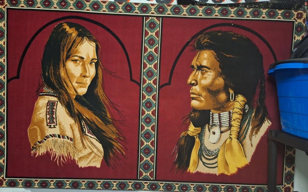 Indianen set, groot geweven doek  en een schilderij, Ophalen of Verzenden