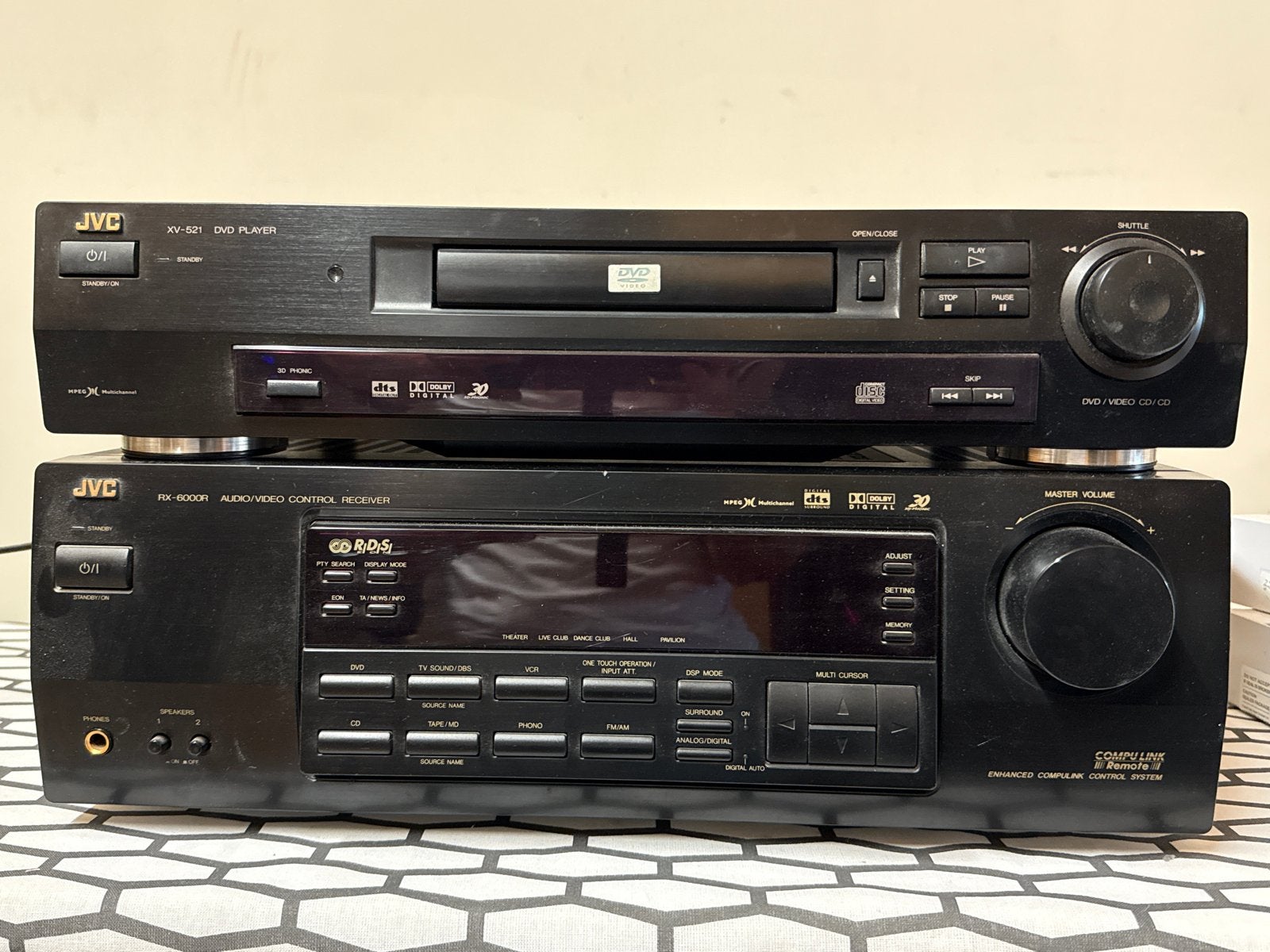 JVC XV-S21 DVD-speler en RX-6000R Audio/Video Receiver, Ophalen of Verzenden, Gebruikt, Dvd-speler, JVC