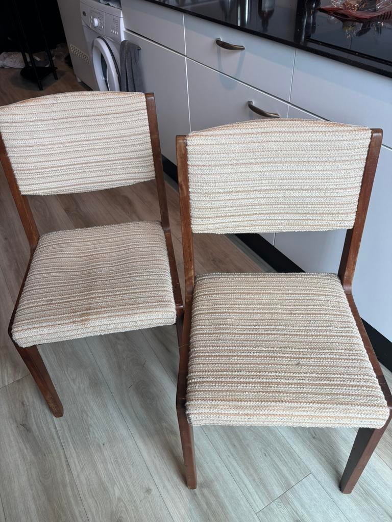 Vintage dining room chairs, Ophalen, Gebruikt, Twee, Bruin