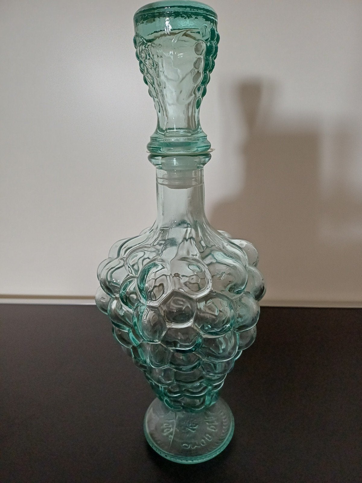 Vintage Druivenfles met Stop - Groen Glas, Ophalen of Verzenden