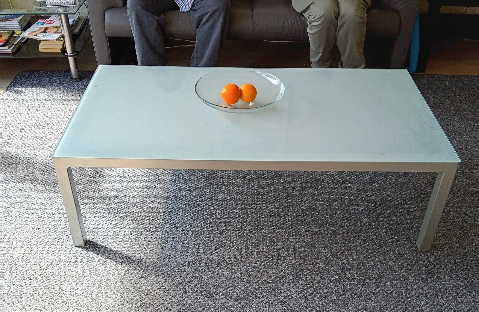 Gratis glazen salontafel, Ophalen, Gebruikt, 100 tot 150 cm, 50 tot 100 cm