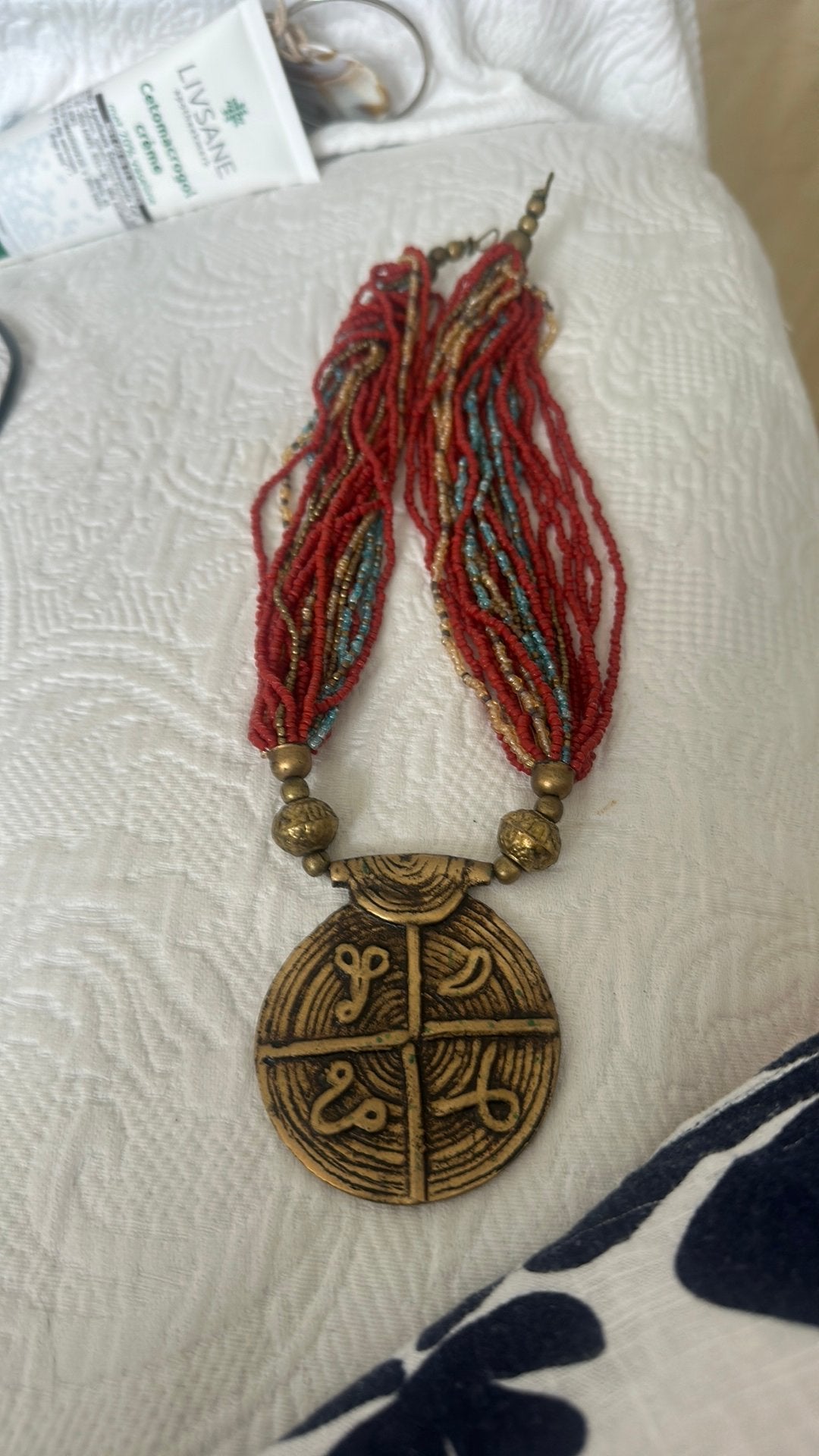 Vintage hand gemaakte ketting 20 euro, Verzenden, Zo goed als nieuw, Overige materialen