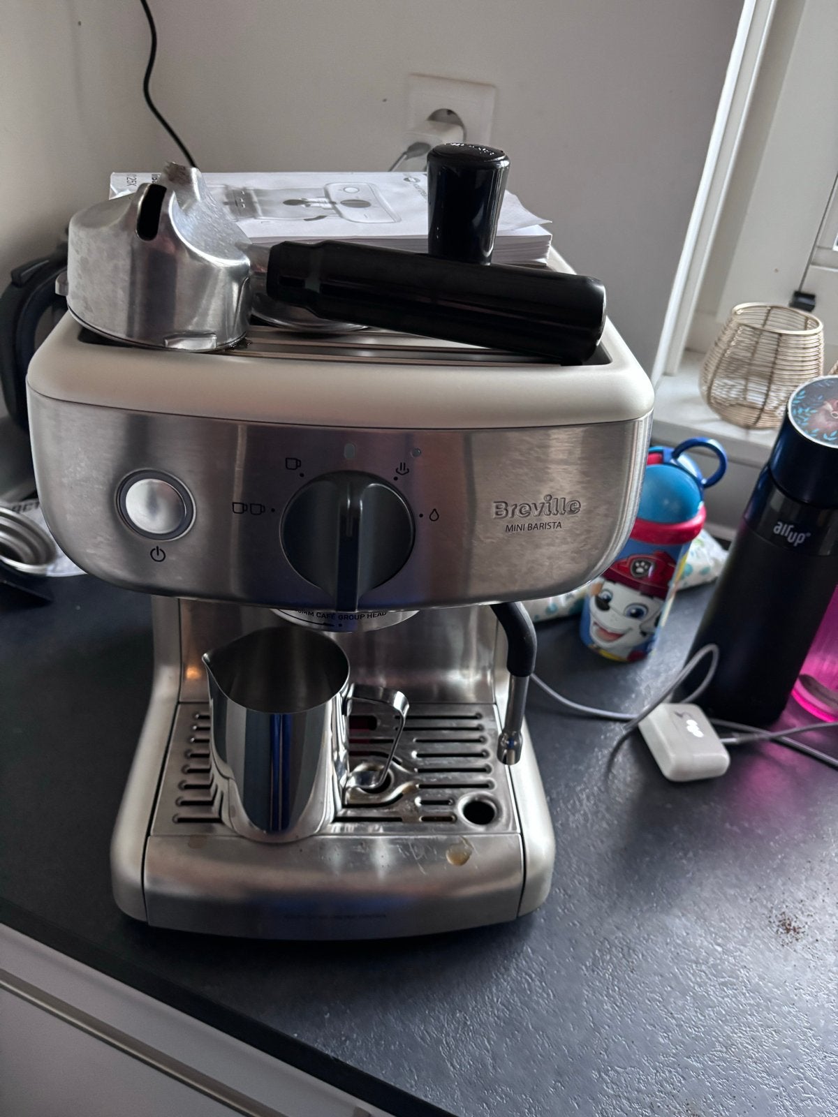 Breville Mini Barista Espressomachine - Zo goed als nieuw, Witgoed en Apparatuur, Koffiezetapparaten, Ophalen, Afneembaar waterreservoir