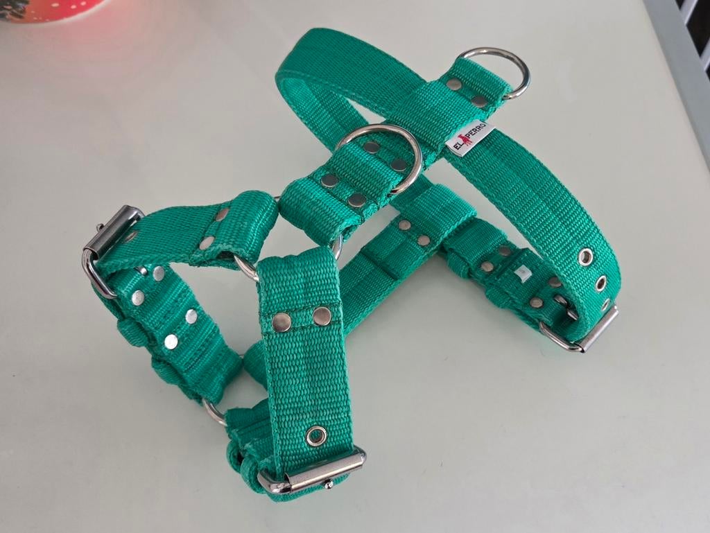 El Perro Harness TRIPLE 4 cm Green Size S, Dieren en Toebehoren, Ophalen of Verzenden