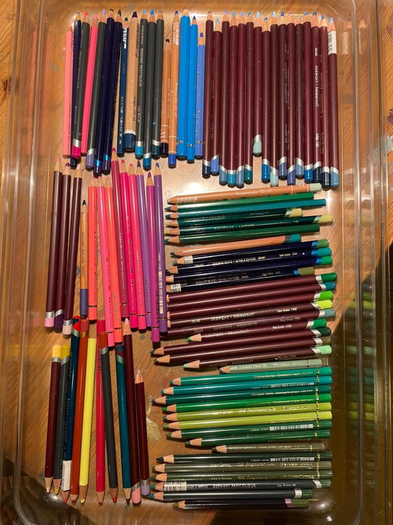 Kleurpotloden. Derwent, Faber Castell, Caran d’ache., Ophalen of Verzenden, Gebruikt, Potlood of Stift