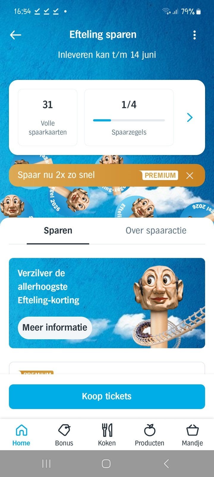 Efteling spaarkaarten en spaarzegels, Albert Heijn, Ophalen