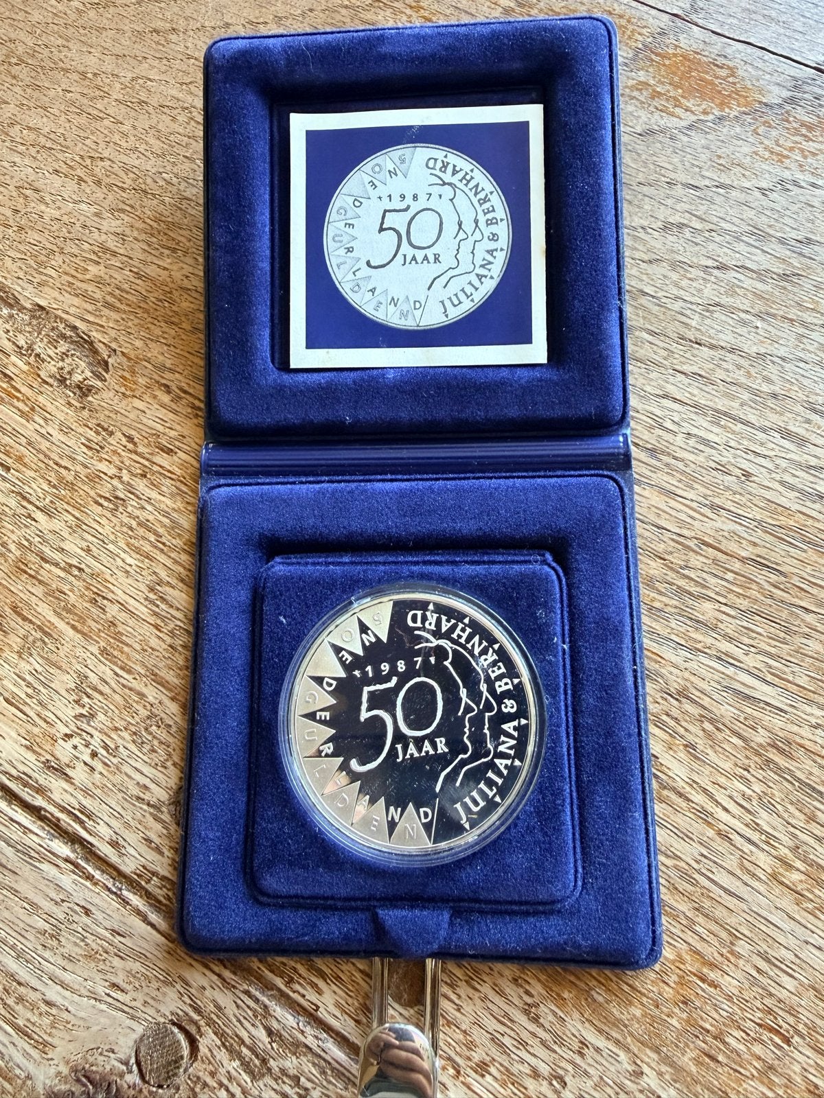 Zilveren 50 gulden 1987 Juliana & Bernhard - PP/Proof, Postzegels en Munten, Munten | Nederland, Koningin Juliana, Zilver, Ophalen of Verzenden