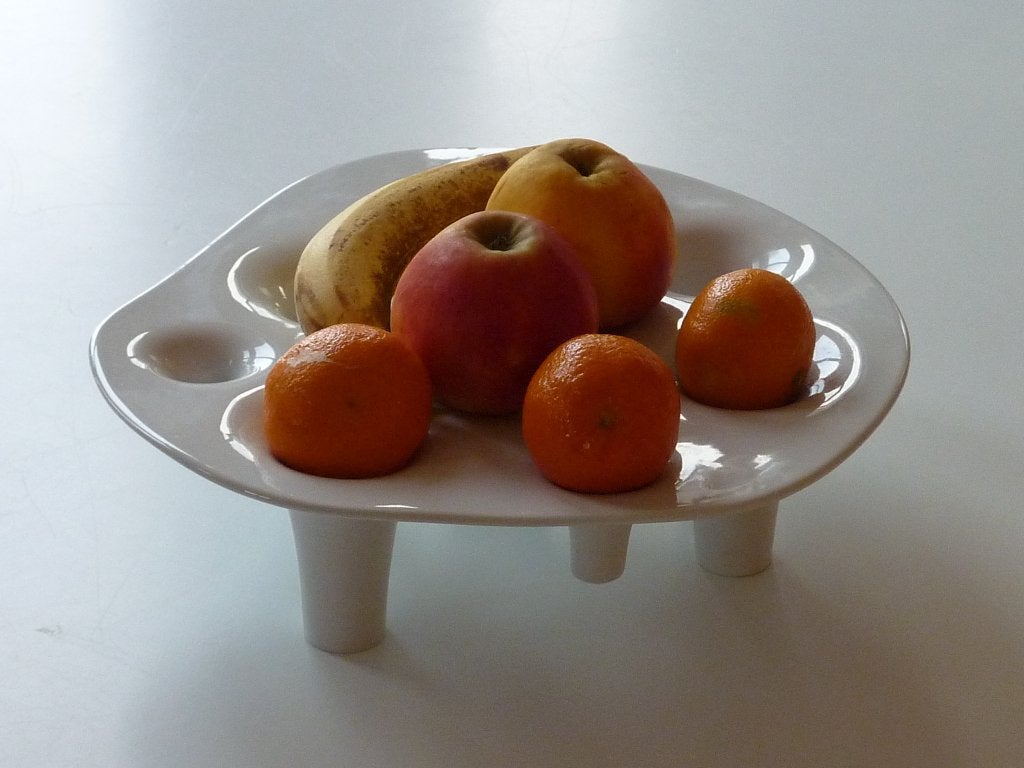 Fruitschaal, kandelaar, Willem Noyons, Fruit and Fire, Porselein of Keramiek, Schaal, Rond, Ophalen of Verzenden