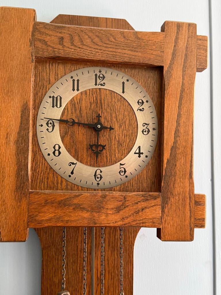 Antieke Oisterwijk Klok - Wandklok met Gewichten, Ophalen, Gebruikt, Analoog, Wandklok