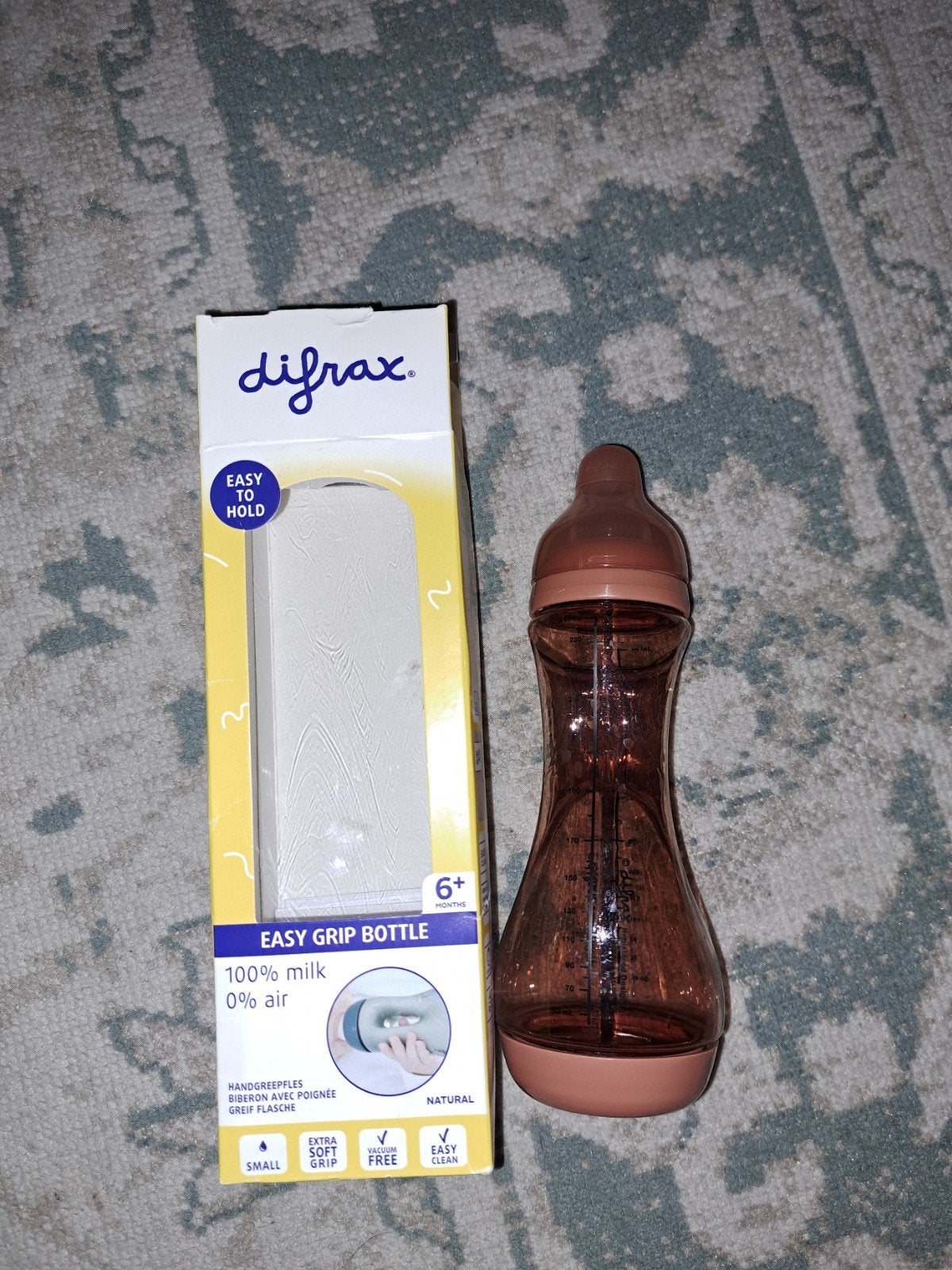 Difrax Easy Grip Fles 6+ maanden, Kinderen en Baby's, Ophalen, Zo goed als nieuw, Babyfles, Difrax