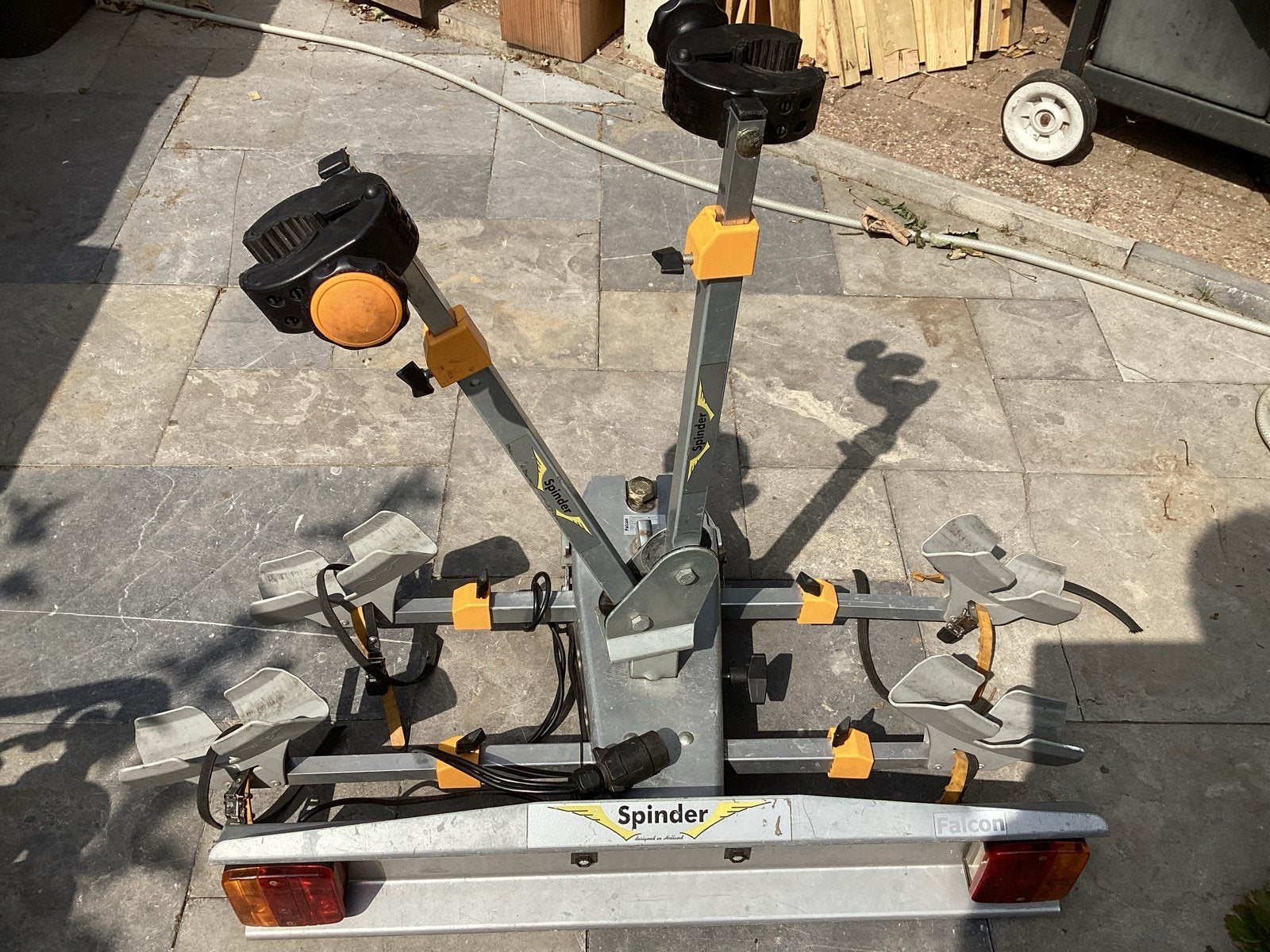 Spinder Falcon Fietsendrager voor 2 fietsen - Trekhaakdrager, Ophalen, 2 fietsen, Gebruikt, Trekhaakdrager
