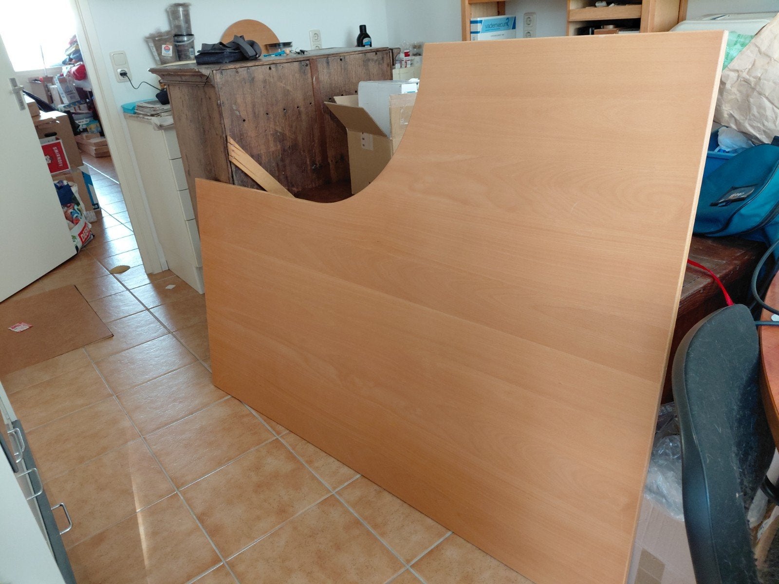 Galant hoekbureau beuken fineer van Ikea, Ophalen, 160 cm, 120 cm, In hoogte verstelbaar