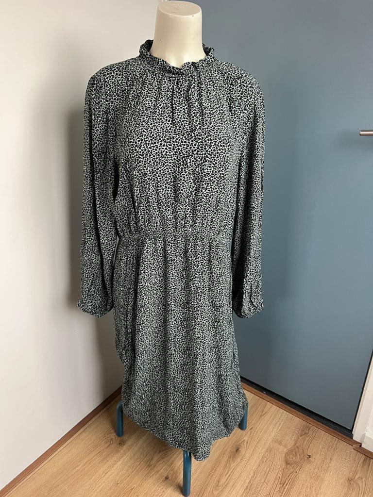 Cam’s leopard luipaard jurkje 44 blauw zwart viscose, Kleding | Dames, Blauw, Maat 42/44 (L), Ophalen of Verzenden, Zo goed als nieuw