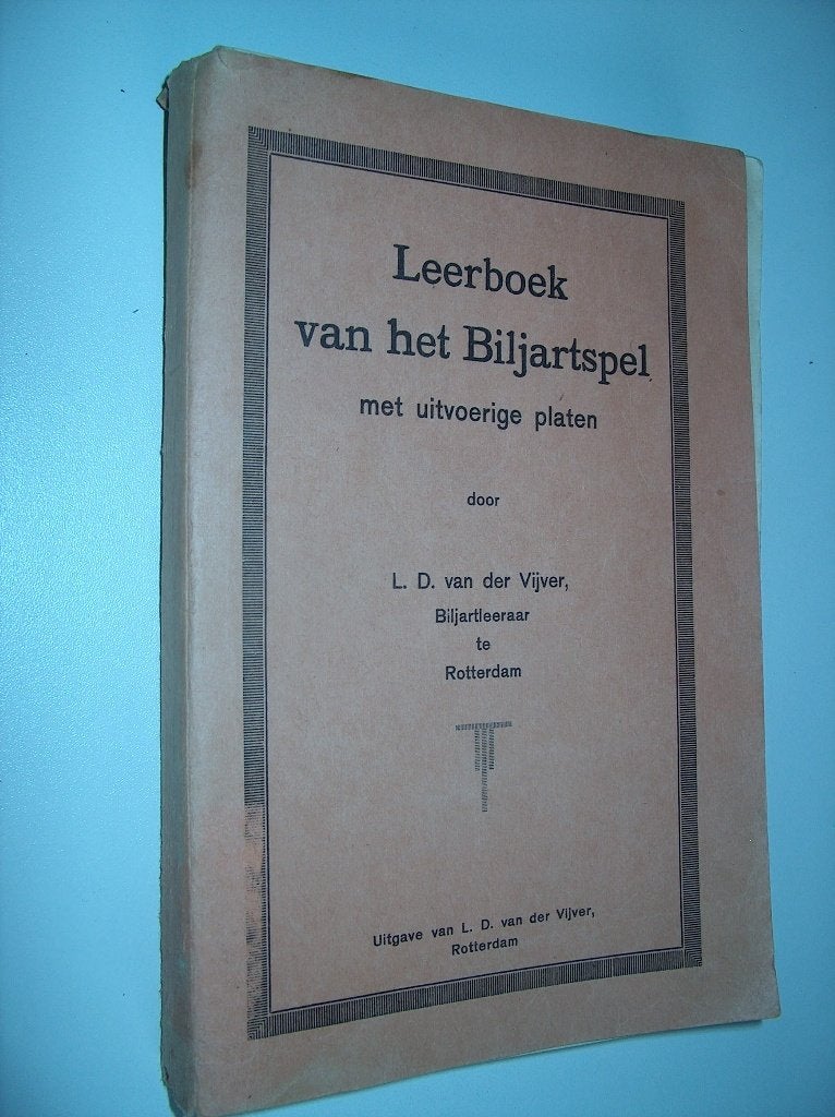 L.D. van der Vijver - Leerboek van het biljartspel, Gelezen, Ophalen of Verzenden, Louis van der Vijver, Denksport