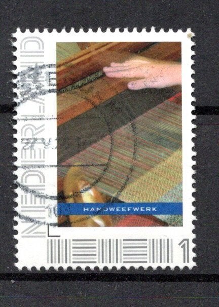 gestempelde zegel. Persoonlijke: handweven uit vel van 3, Ophalen of Verzenden, Na 1940, Gestempeld