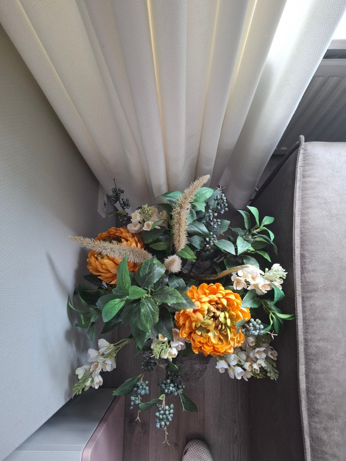 prachtig kunst boeket, Huis en Inrichting, Woonaccessoires | Kransen, Ophalen, 50 cm, Zo goed als nieuw, Overige typen