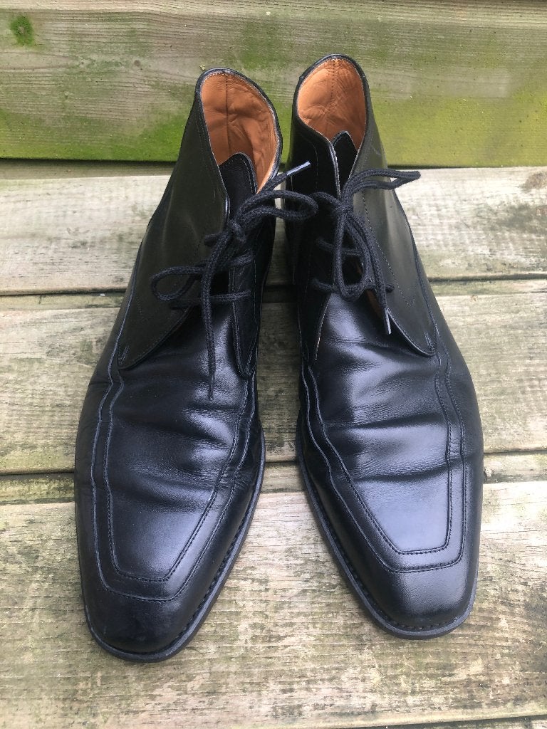 AVANG zwart leren veterboots maat 7.5/41.5, Zwart, Boots, Ophalen of Verzenden, Gedragen