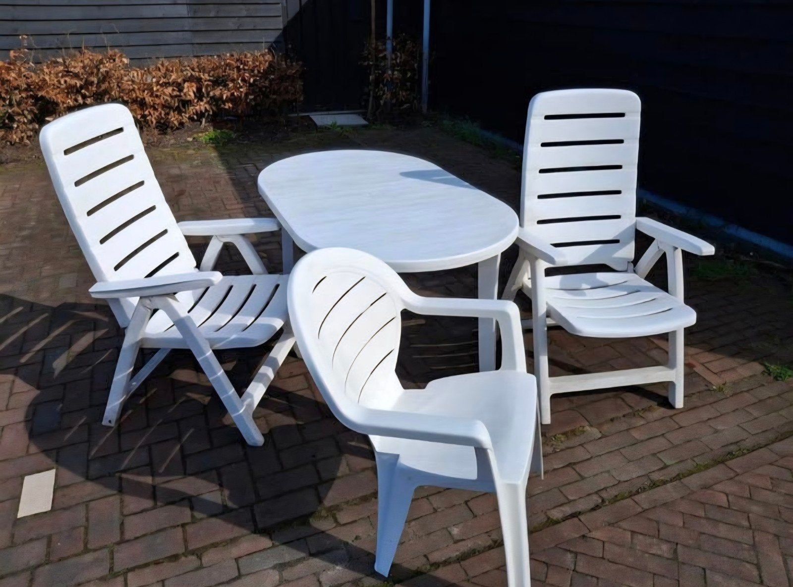 6-delige tuinset. Totaal 5 stoelen!! Grosfillex, Ophalen, Kunststof, Gebruikt, 6 zitplaatsen