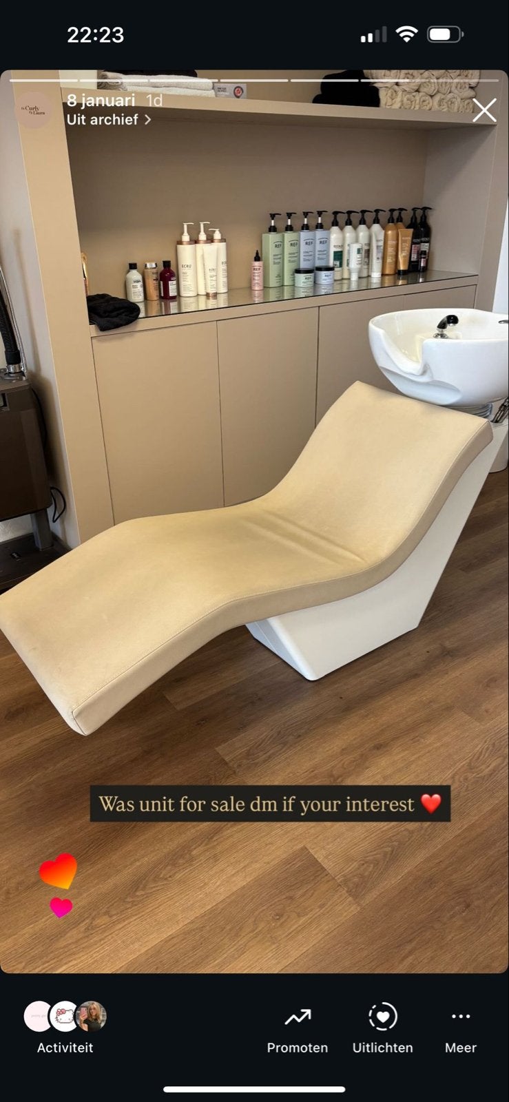 Comfortabele wasunit voor kapsalon, Huis en Inrichting, Ophalen, Gebruikt, Overige kleuren, Eén