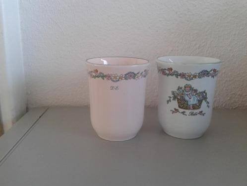 2 geboortebekers Douwe Egberts jongen/meisje, Ophalen of Verzenden, Zo goed als nieuw