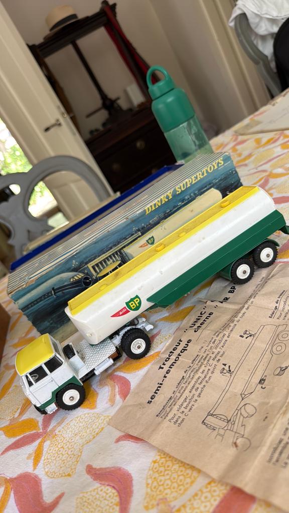 Vintage Dinky Supertoys BP tankwagen + doos + handleiding, Ophalen of Verzenden, Gebruikt, Dinky Toys