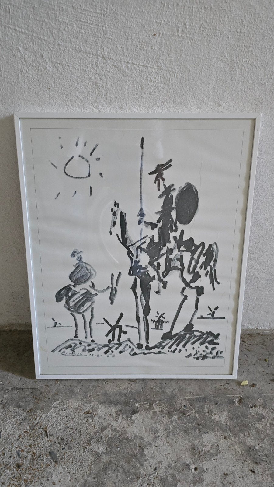 Picasso Don Quichot Print - Ingelijst, Antiek en Kunst, Ophalen, Print, Print/reproductie, Ingelijst