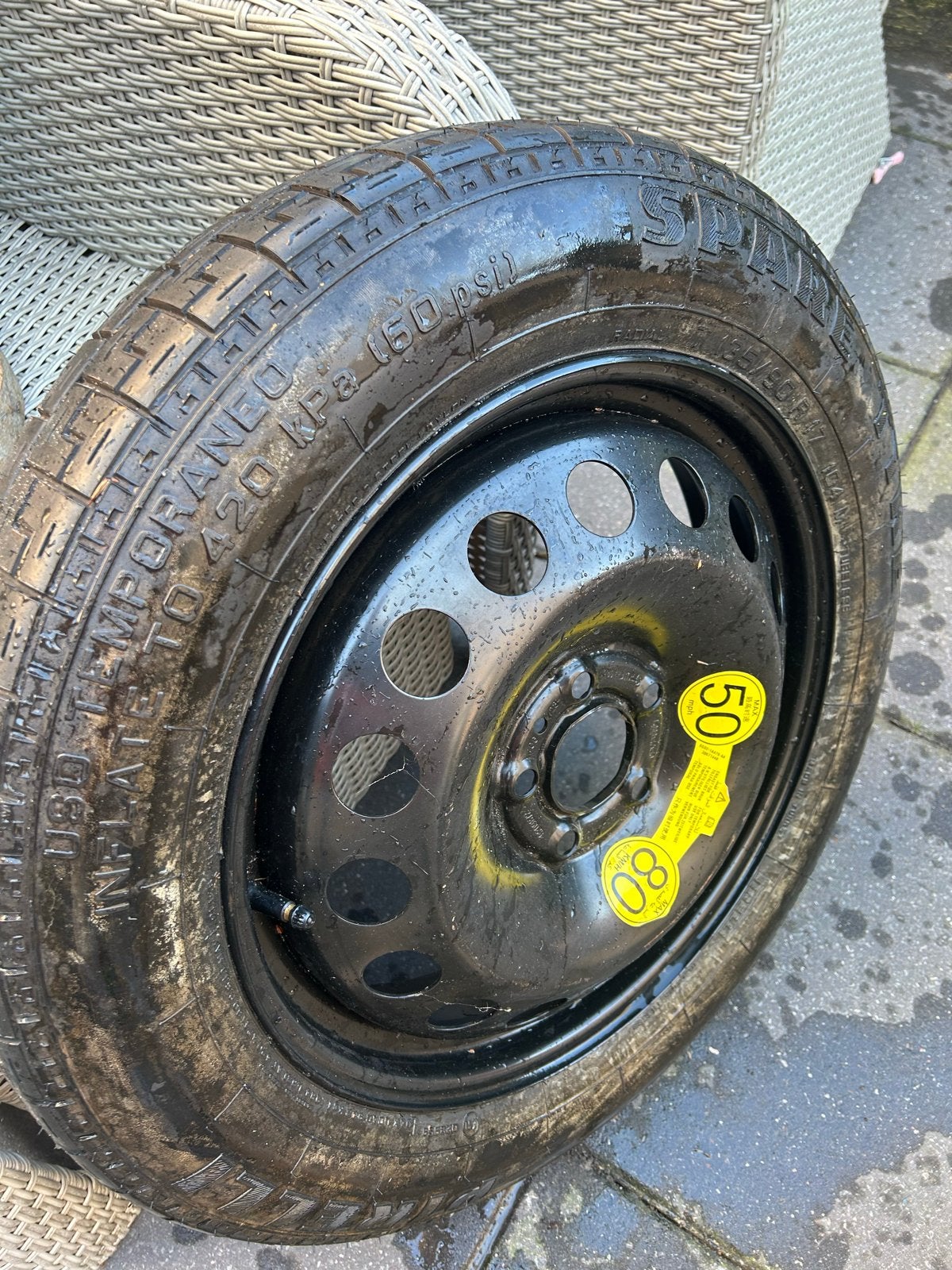 Reservewiel T135/90 R17 - Nieuwstaat steek 5x 108 ford/volvo, Auto-onderdelen, Ophalen, Gebruikt, Banden en Velgen, 17 inch