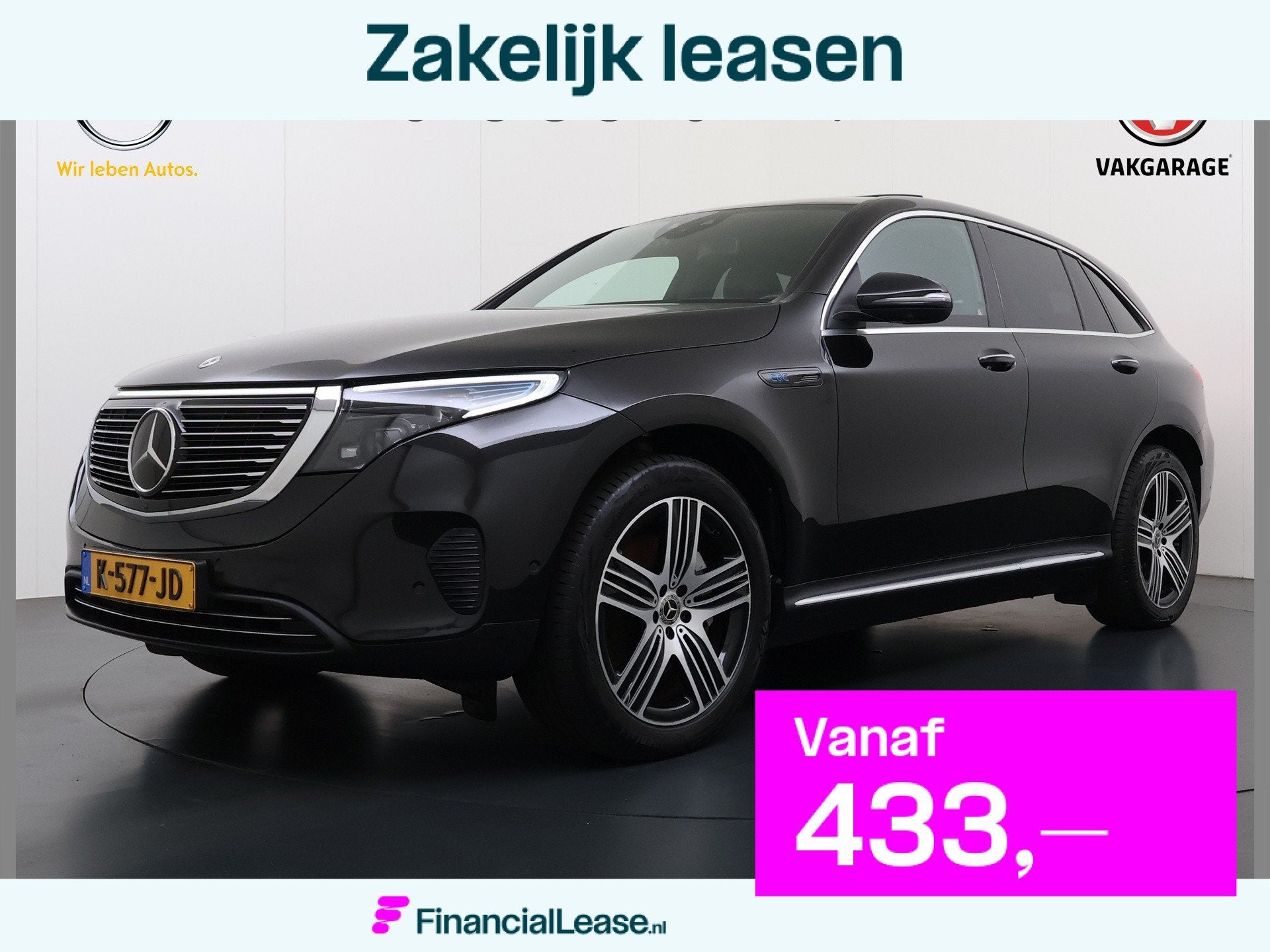 Mercedes-Benz EQC 400 408pk 4MATIC Leer Pano-Dak Burmester®, Automaat, Zwart, 80 kWh, Zwart