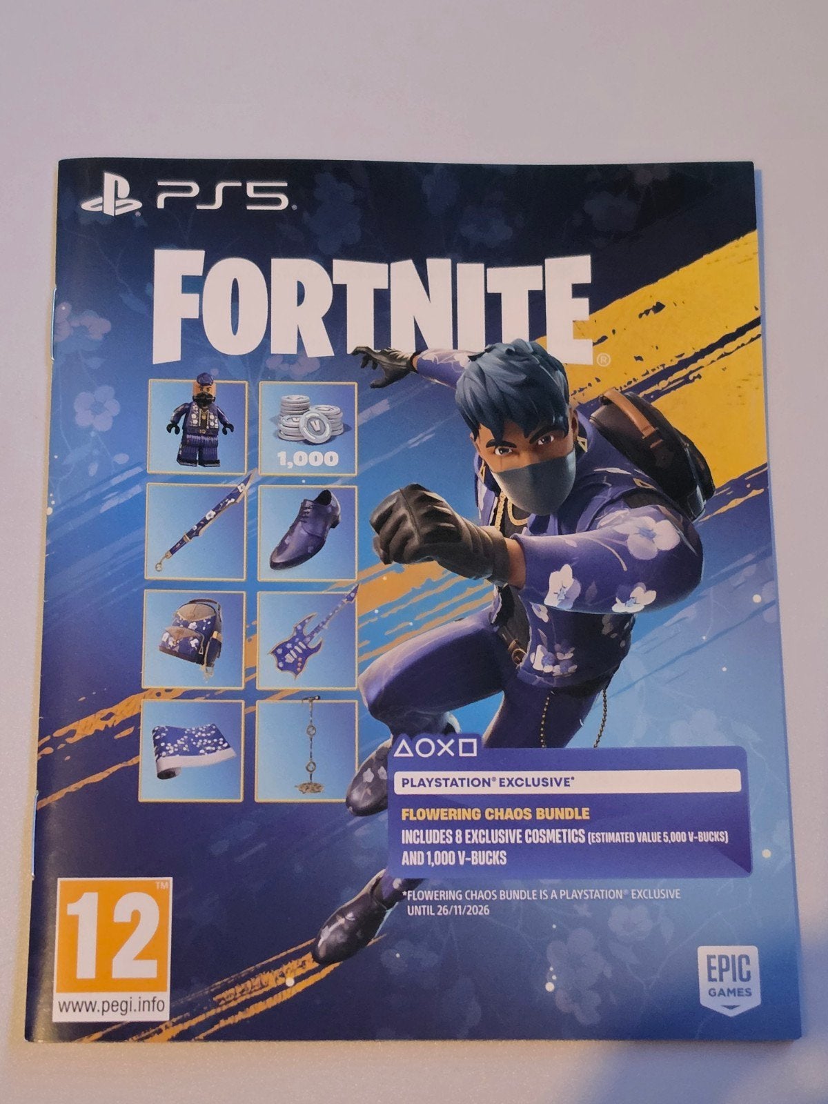 Fortnite Flowering Chaos Bundle PS5 - Exclusieve Content, Spelcomputers en Games, Online, Shooter, Nieuw, 3 spelers of meer