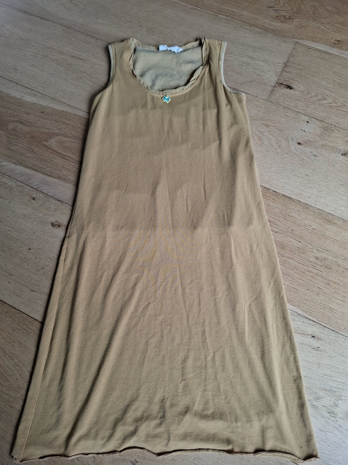 elisa cavaletti Lange jurk maat L 40 okergeel, Maat 38/40 (M), Beige, Elisa Cavalletti, Ophalen of Verzenden