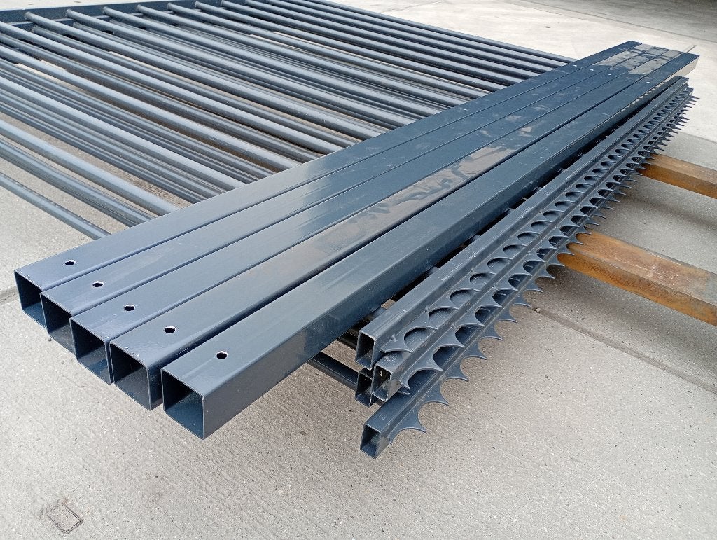 9,3 Meter Nieuw Spijlenhekwerk 200 cm Hoog Antraciet, Ophalen, Nieuw, IJzer, Spijlenhekwerk