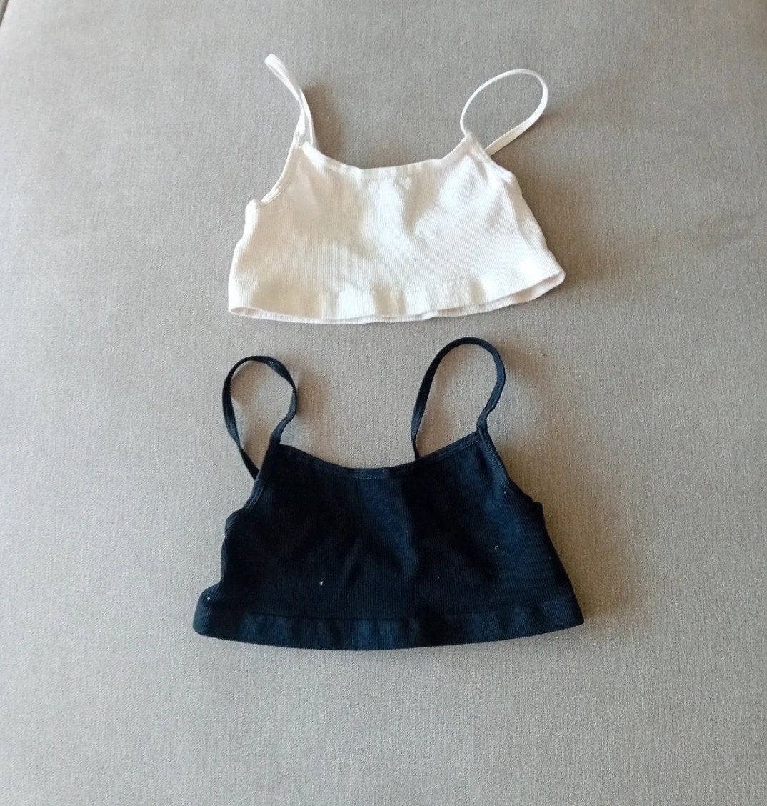 2 Hema hempjes maat 134/140, wit en zwart, Kinderen en Baby's, Kinderkleding | Maat 134, Overige typen, Meisje, Ophalen of Verzenden