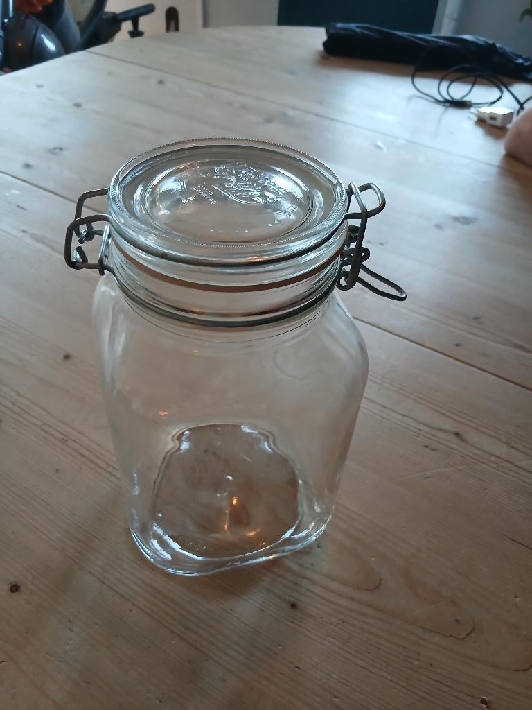 Glazen weckpotten en weckflessen, Voorraadpot, Ophalen, Gebruikt, Glas