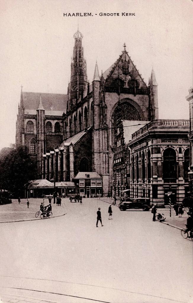 Haarlem – Groote Kerk. Gelopen Leeuwarden 1934., Ophalen of Verzenden, 1920 tot 1940, Gelopen, Noord-Holland
