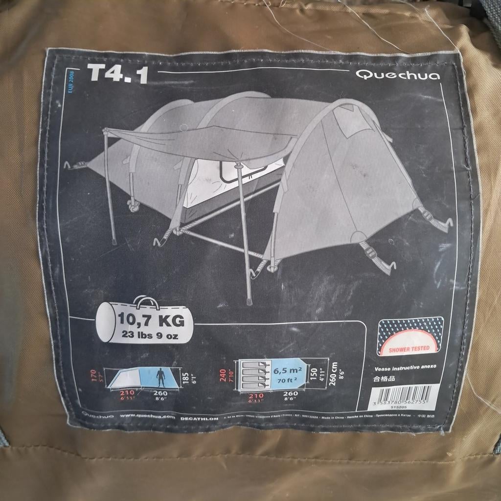 Quechua T4.1 Tent - Ruime en comfortabele familietent, Caravans en Kamperen, Tenten, Ophalen of Verzenden
